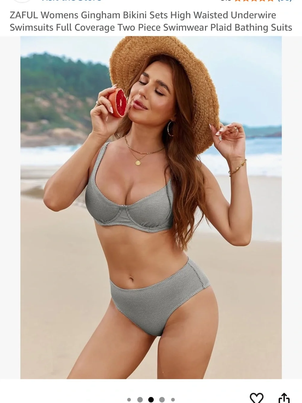 Women’s Zaful Gimgham High Waist Bikini